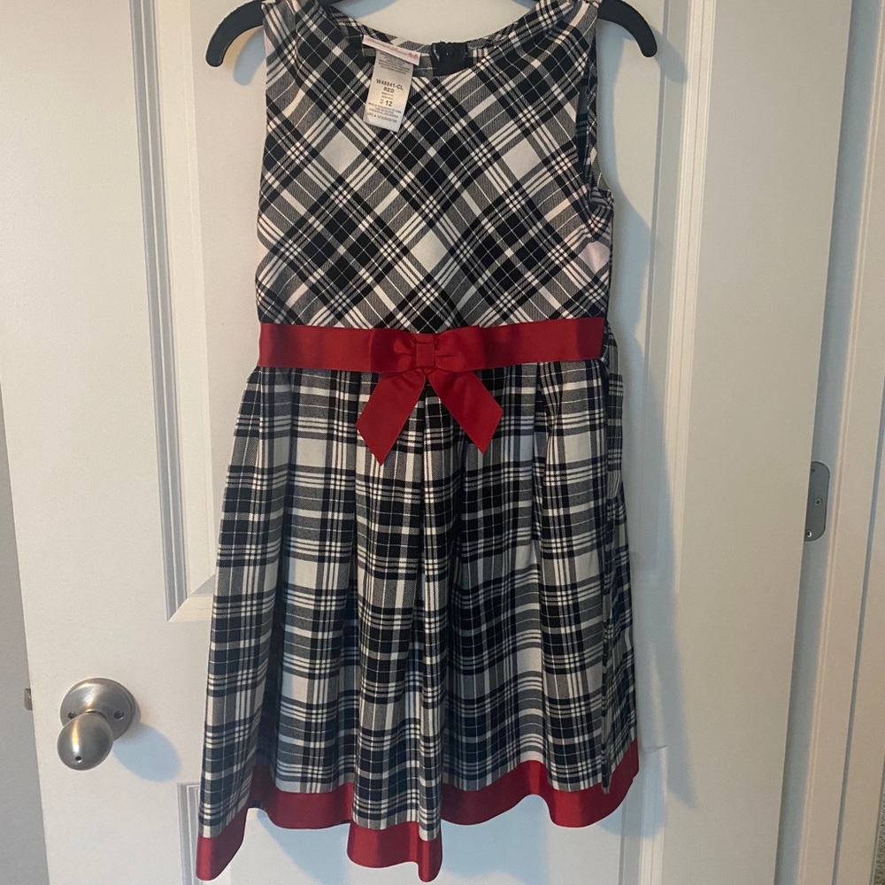 Bonnie Jean girls black and white plaid dress